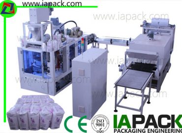 1kg-2kg màquina d'embalatge de paper de farina 6-22bags / min 7kw de potència amb encongiment de calor