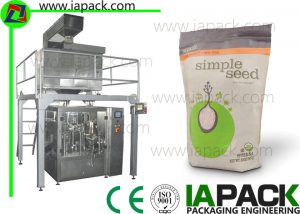 màquina d'embalatge de graella rotativa alimentació vibrant amb sac de cremallera